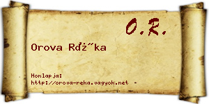 Orova Réka névjegykártya